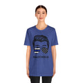 BACK THE BLUE Dad with Glasses, Graphic Unisex Short Sleeve Tee