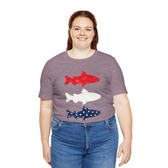 Patriotic Trout T-Shirt — Red White & Blue Fish Tee