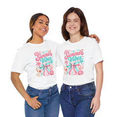 Summer Vibes Tee — Pastel Seashell Bow Beach T-Shirt