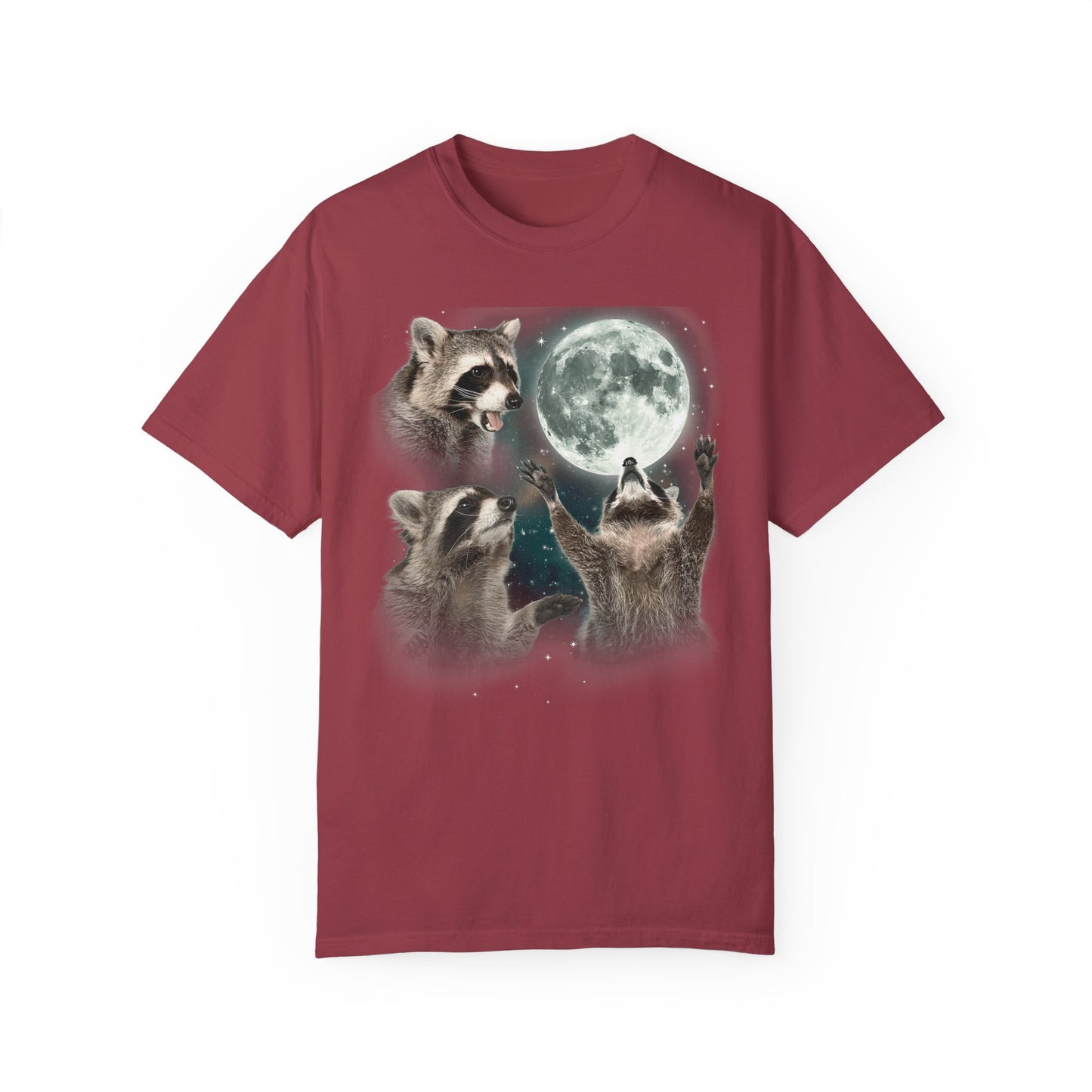 Three Raccoons and the Moon Vintage Style Graphic Tee