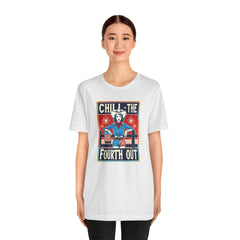 Chill The Fourth Out,Cowgirl Graphic, Unisex Jersey Short Sleeve Tee