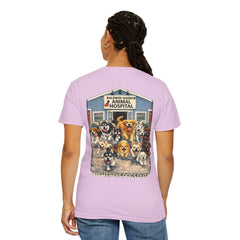 Front Logo Back Graphic Baldwin Harbor Animal Hospital "Who Let the Dogs Out?" Graphic Tee
