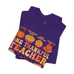 One Thankful Teacher T‑Shirt – Fall and Thanksgiving  Teacher Appreciation Tee
