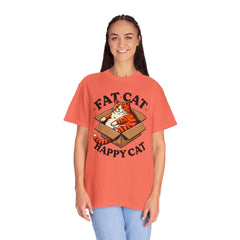 Fat Cat Happy Cat Graphic T-Shirt — Garment-Dyed Unisex Tee