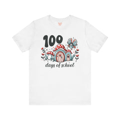 100 DAYS OF SCHOOL Toadstool House - Unisex Short Sleeve Tee | Elementary School Holiday, Teacher Apparel, Kids Motivation, Teacher Sarcasm
