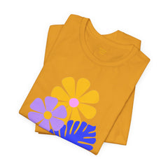 Summer Floral Tee — Retro Flowers & Monstera Design