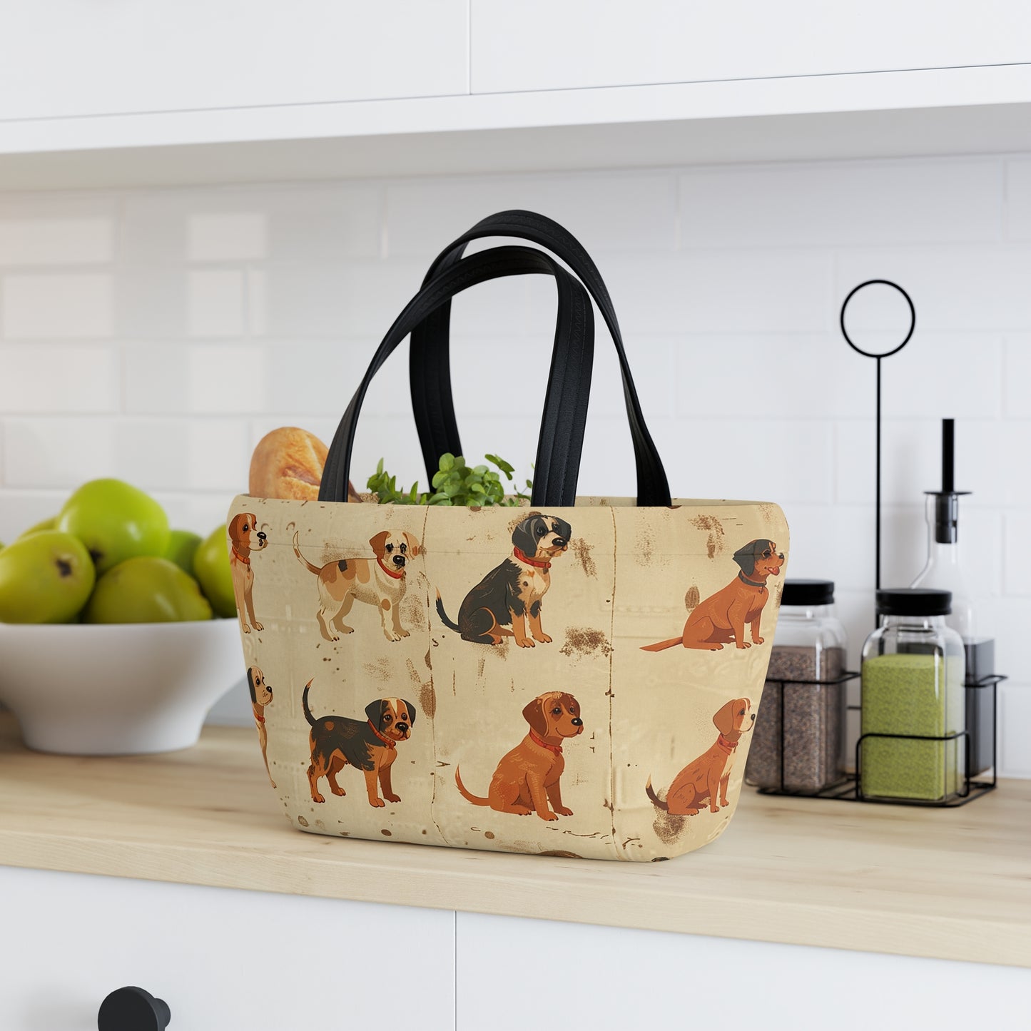 Black And Tan Standing Dogs - Lunch Bag