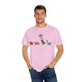 Dinosaur UFO Retro Unisex Garment-Dyed T-shirt