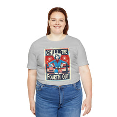 Chill The Fourth Out,Cowgirl Graphic, Unisex Jersey Short Sleeve Tee