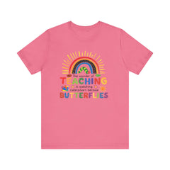 Teaching Inspired Short Sleeve Tee, Teacher Gift, Inspirational Shirt, Rainbow Graphic Tee, Cute Teacher Apparel, Back to School Shirt