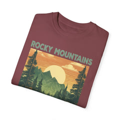 Rocky Mountains Colorado Graphic, Comfort Colors Soft Relaxed Fit Unisex Garment-Dyed T-shirt