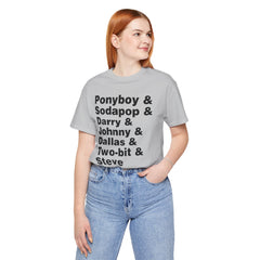 The Outsiders Shirt, Greasers Characters Shirt, Unisex Jersey Short Sleeve Tee