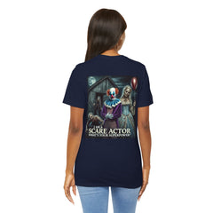 Halloween Scare Actor - Front and Back Graphic Unisex Jersey Short Sleeve Tee