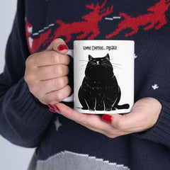 Some Coffee Please, Black Cat Graphic, Ceramic Mug, (11oz, 15oz)
