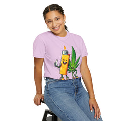 Vintage 'Lighter & Weed' Graphic T-Shirt — Relaxed Stoner/Cannabis Tee