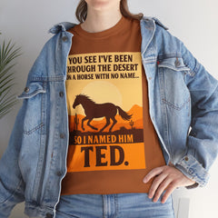 Desert Adventure Tee, Funny Horse Song T-Shirt, Gift for Horse Lovers, Unisex Cotton Tee for All Occasions, Unique Quote Shirt