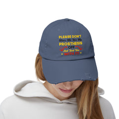 Funny Leg Amputee Quote - distressed unisex cap