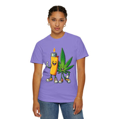 Vintage 'Lighter & Weed' Graphic T-Shirt — Relaxed Stoner/Cannabis Tee