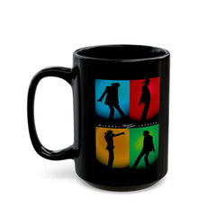 Pop Art Michael Jackson Iconic Silhouette Black Mug - 11oz & 15oz