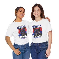 Personalized With Your Dogs Image and Name Patriotic Unisex Jersey Short Sleeve Tee