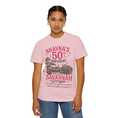 Bhavna Personalized 50th Birthday Girls Trip Savannah, Georgia T-Shirt