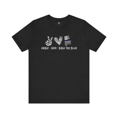 Peace Love Back The Blue in Alabama, Graphic Unisex Short Sleeve Tee