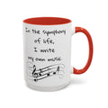 Life symphony mug, music lover gift, ceramic coffee mug, inspirational quote mug, white ceramic mug, 11oz mug, 15oz mug, musician gift, gift for composer, motivational mug, unique coffee mugs, custom quote mugs.