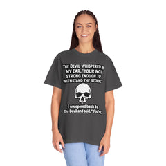Funny Grammar Police - 'The Devil Whispered...' Skull Resilience Graphic Tee