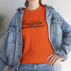 Buffalo Unisex Heavy Cotton Tee - Retro Dunder Mifflin Design for Nostalgic Fans