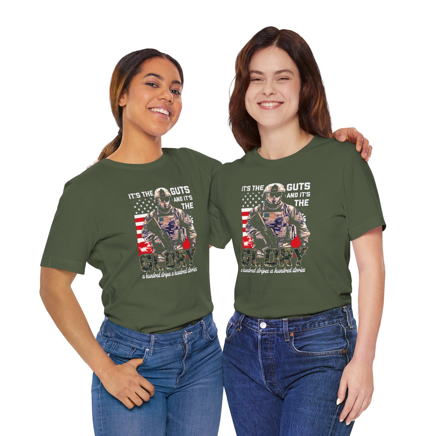 Patrotic American Soldier, Its The Guts And The Glory, Unisex Jersey Short Sleeve Tee