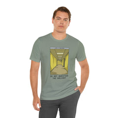 Do Not Question The Hallway T-Shirt — Retro Yellow Corridor Graphic Tee