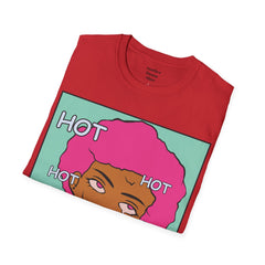 HOT Pink Cotton Candy Haired Pop Art Lady Unisex Softstyle T-Shirt