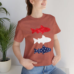 Patriotic Trout T-Shirt — Red White & Blue Fish Tee