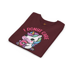 I Donut Care Unicorn Youth Short Sleeve Tee - Fun & Whimsical T-Shirt for Kids