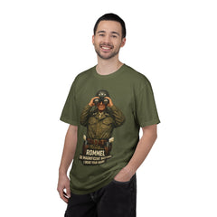Graphic T-Shirt — Vintage WWII General George Patton Binoculars Design with "Rommel You Magnificent Bastard" Text
