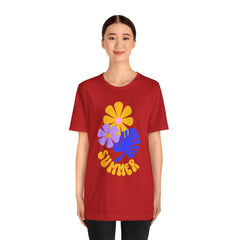 Summer Floral Tee — Retro Flowers & Monstera Design