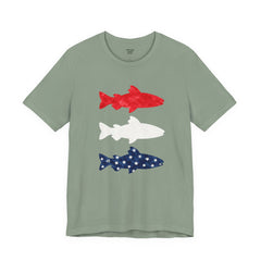 Patriotic Trout T-Shirt — Red White & Blue Fish Tee
