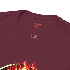 Flaming Fire Skull - Graphic Unisex Heavy Cotton Tee