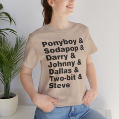 The Outsiders Shirt, Greasers Characters Shirt, Unisex Jersey Short Sleeve Tee