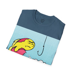 Hooked On Something Pop Art FISH Unisex Softstyle T Shirt  Reel this one in hook line and sinker