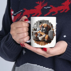 Less Talk More Coffee Boxer Ceramic Mug - Perfect for Dog Lovers