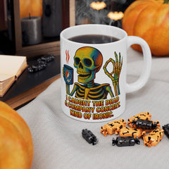 Grateful Dead Inspired Ceramic Mug, Coffee Lover Gift, Musician Coffee Cup, Skeleton Art Mug, 11oz & 15oz Sizes