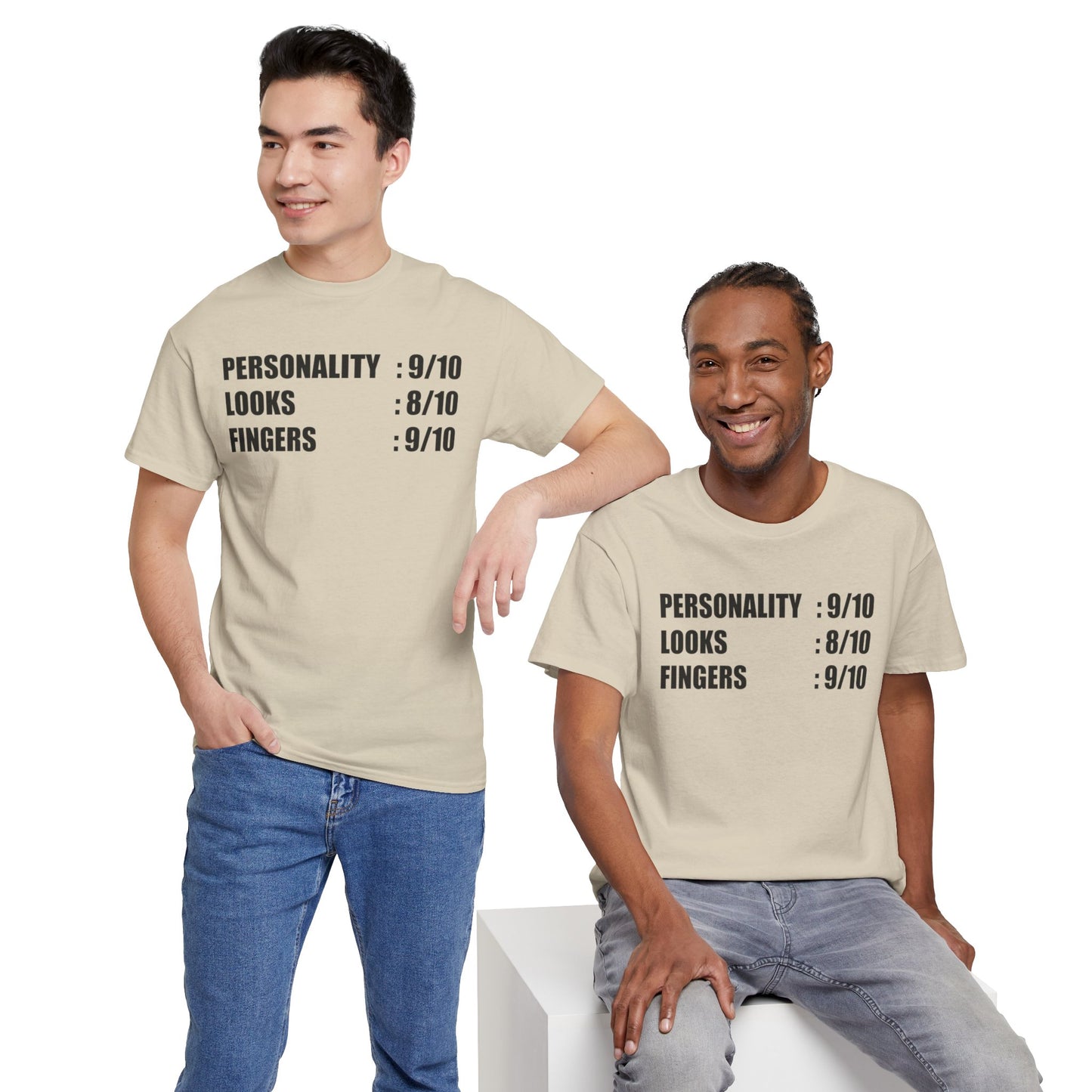 Personality, Looks, Fingers Count - Unisex Heavy Cotton Tee / Prosthetic Humor / One Leg / One Arm / Missing Fingers