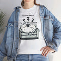 I'm not lazy, I'm cat-ffeinated! Plump Cat on a Sofa - Unisex Heavy Cotton Tee