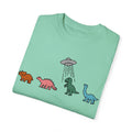 Dinosaur UFO Retro Unisex Garment-Dyed T-shirt