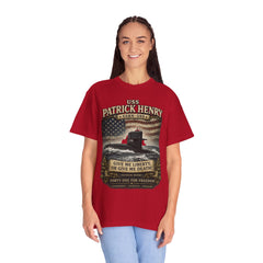 USS Patrick Henry SSBN 599 Submarine T-Shirt with a quote from its namesake