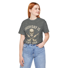 Fitness Tee | Leg Amputee Funny Skull, Everyday Leg Day Gym Shirt, Workout Top