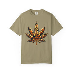 Vintage Leopard Cannabis Leaf T-shirt — Weed Lover Stoner Gift