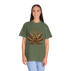 Vintage Leopard Cannabis Leaf T-shirt — Weed Lover Stoner Gift