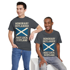 Honorary Outlander Heavy Cotton Tee, Holy Loch Scotland Shirt, Outlander Fan Gift, Casual Tee, Travel Souvenir, Unisex T-Shirt
